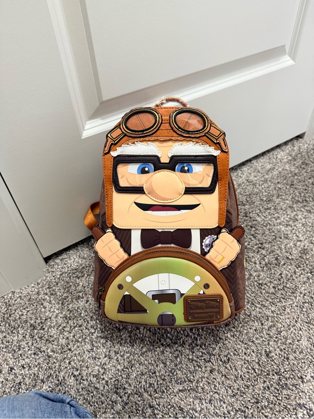 Loungefly Brown and Tan 'Up' Carl Aviator Character Mini Backpack